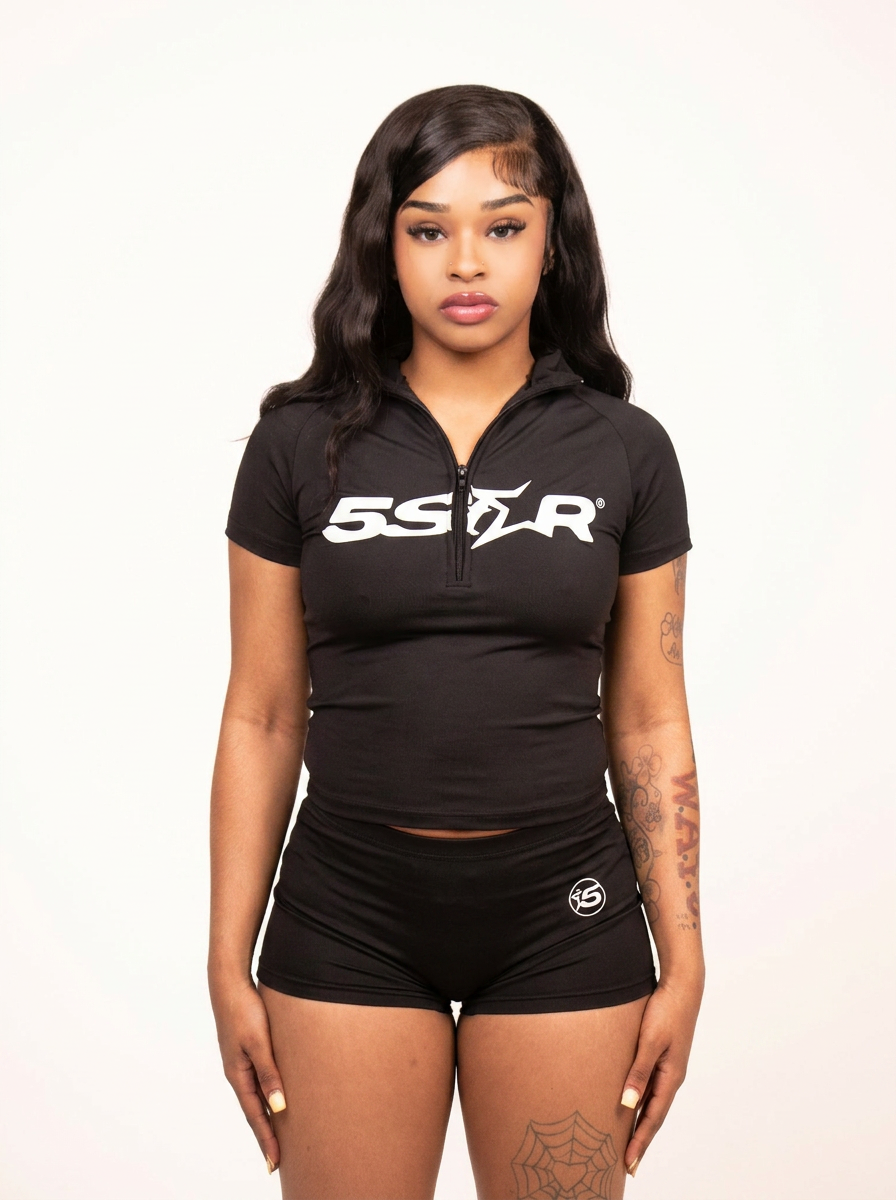 5STAR TWO PIECE SHORTSEELVE SET BLACK